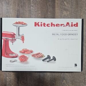KitchenAid Red Metal Meat Grinder Attachment